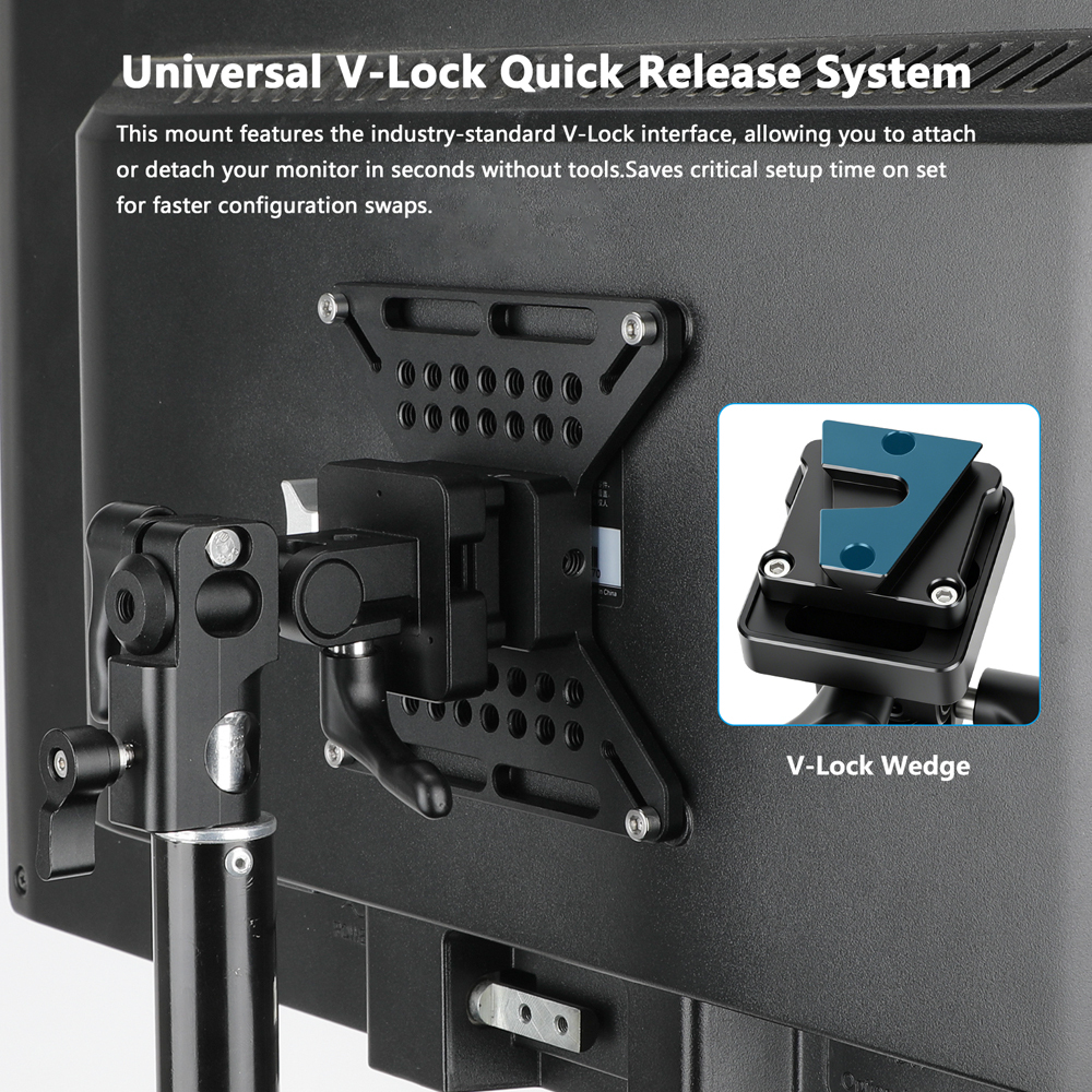 CAMVATE Adjustable 5/8" Pole Mount with V-Lock Wedge