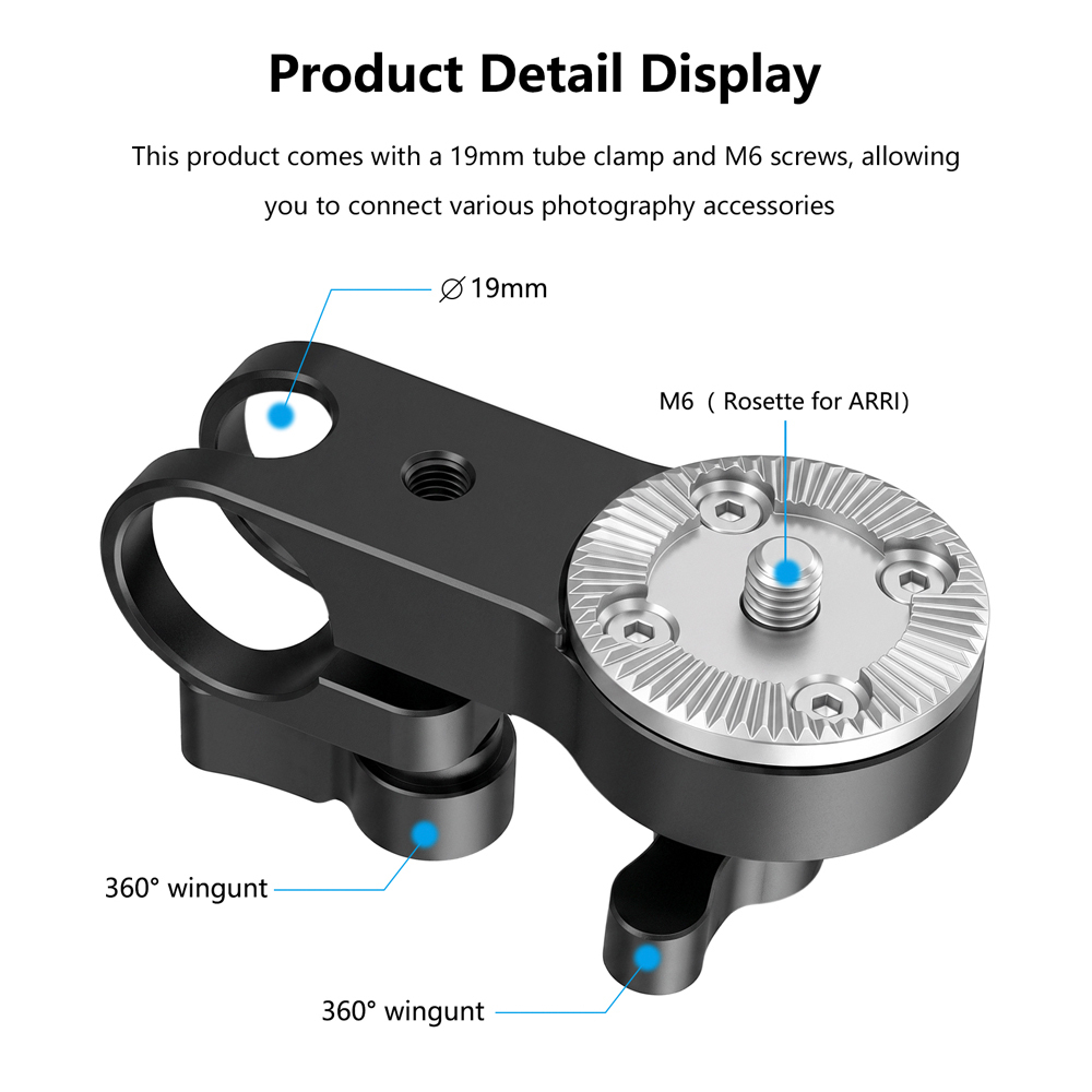 CAMVATE 15mm Rod Clamp with ARRI-Style Rosette Adapter