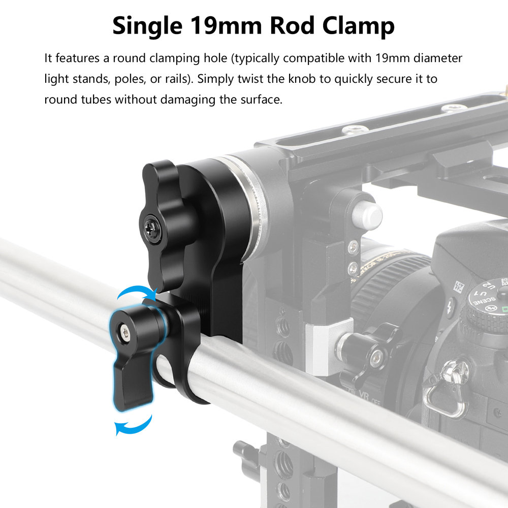 CAMVATE 15mm Rod Clamp with ARRI-Style Rosette Adapter