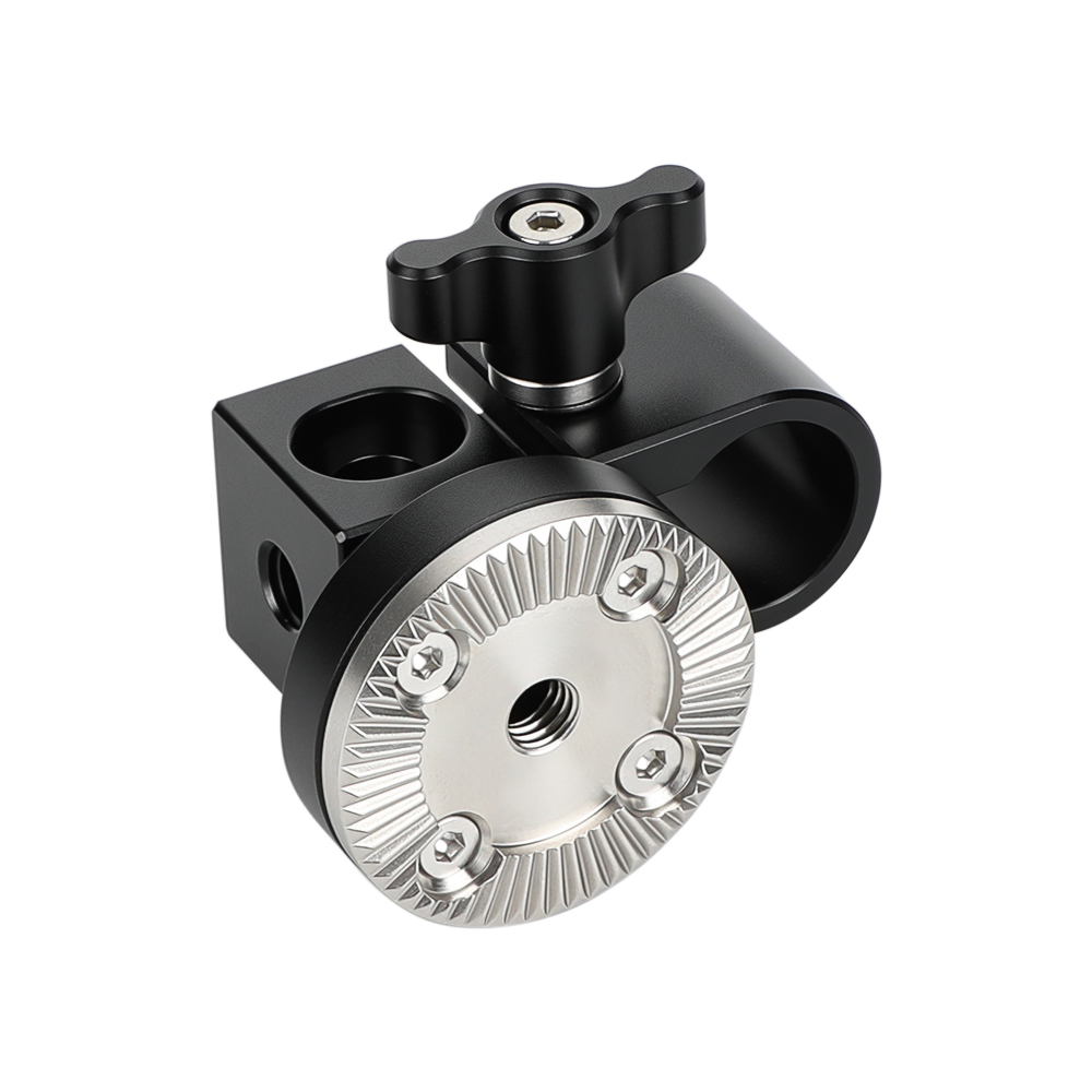 CAMVATE 15mm Single Rod Clamp with ARRI Rosette Mount for Handle Shoulder Rig (Black Thumbscrew)
