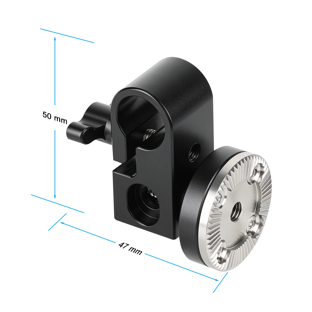 CAMVATE 15mm Single Rod Clamp with ARRI Rosette Mount for Handle Shoulder Rig (Black Thumbscrew)