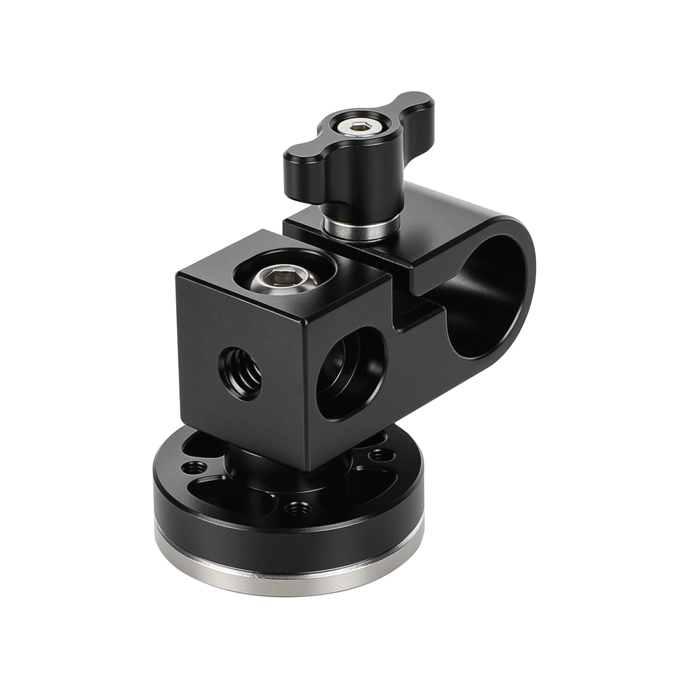 CAMVATE 15mm Single Rod Clamp with ARRI Rosette Mount for Handle Shoulder Rig (Black Thumbscrew)