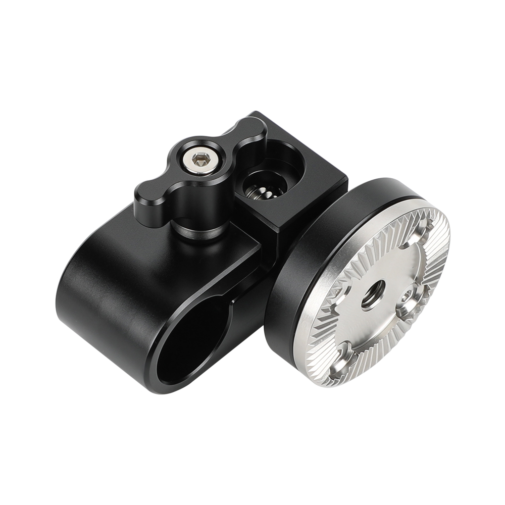 CAMVATE 15mm Single Rod Clamp with ARRI Rosette Mount for Handle Shoulder Rig (Black Thumbscrew)
