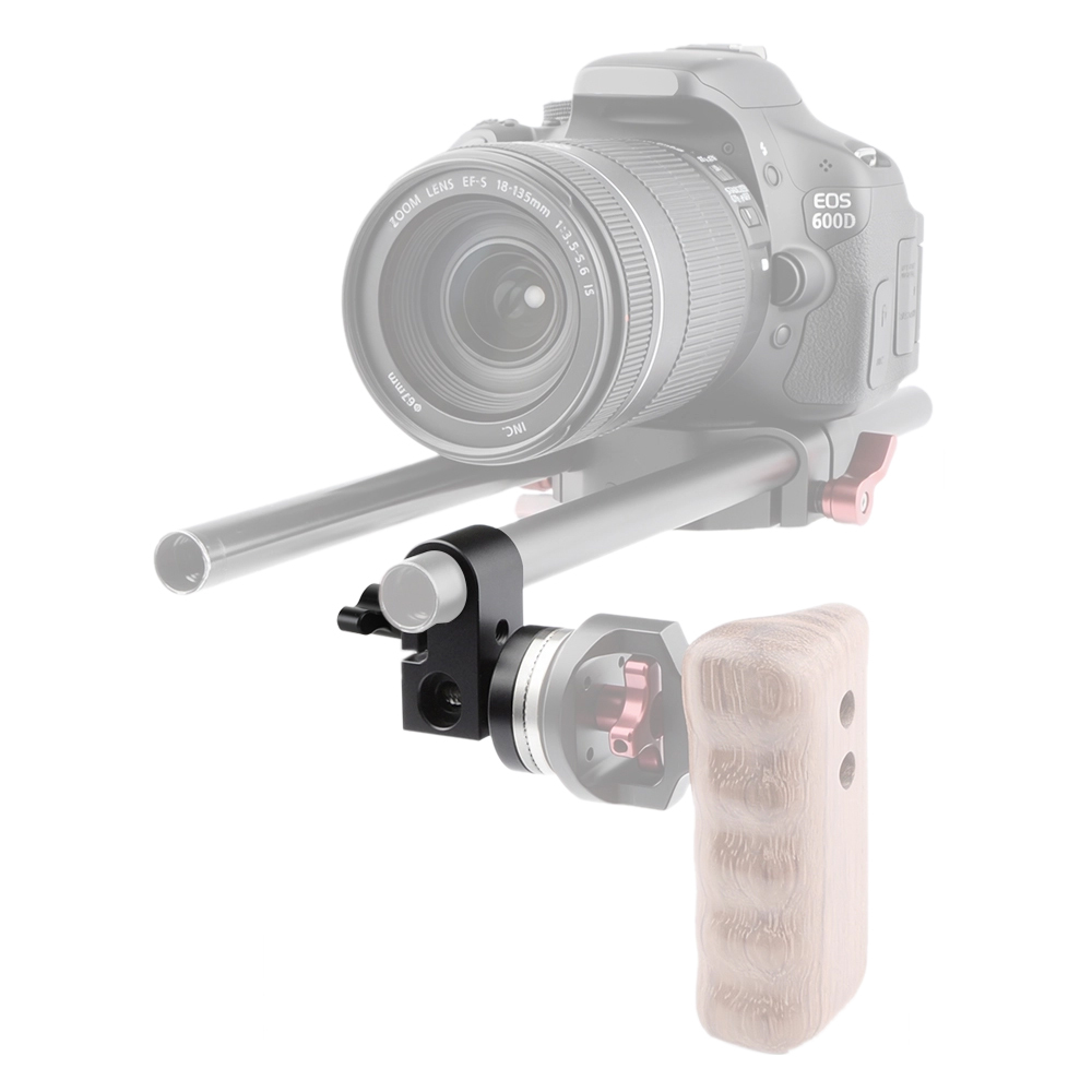CAMVATE 15mm Single Rod Clamp with ARRI Rosette Mount for Handle Shoulder Rig (Black Thumbscrew)