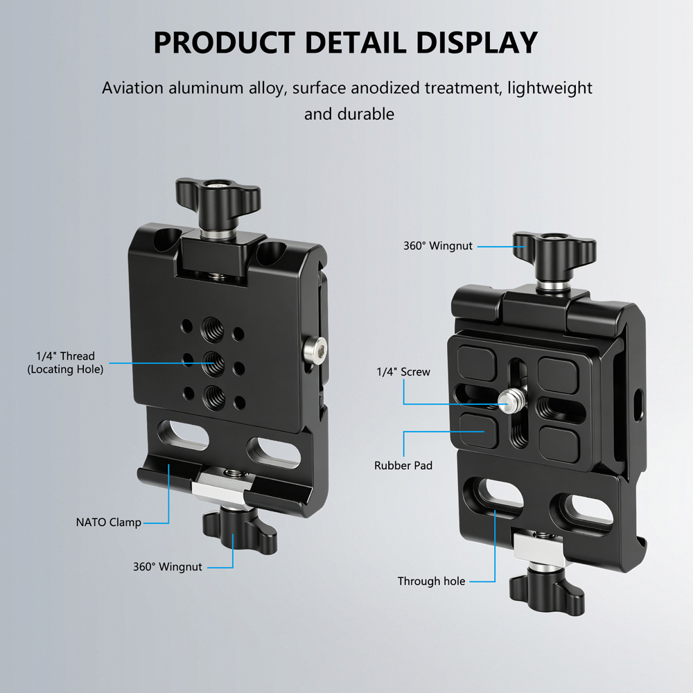 CAMVATE NATO Clamp to Arca-Type Quick Release Baseplate