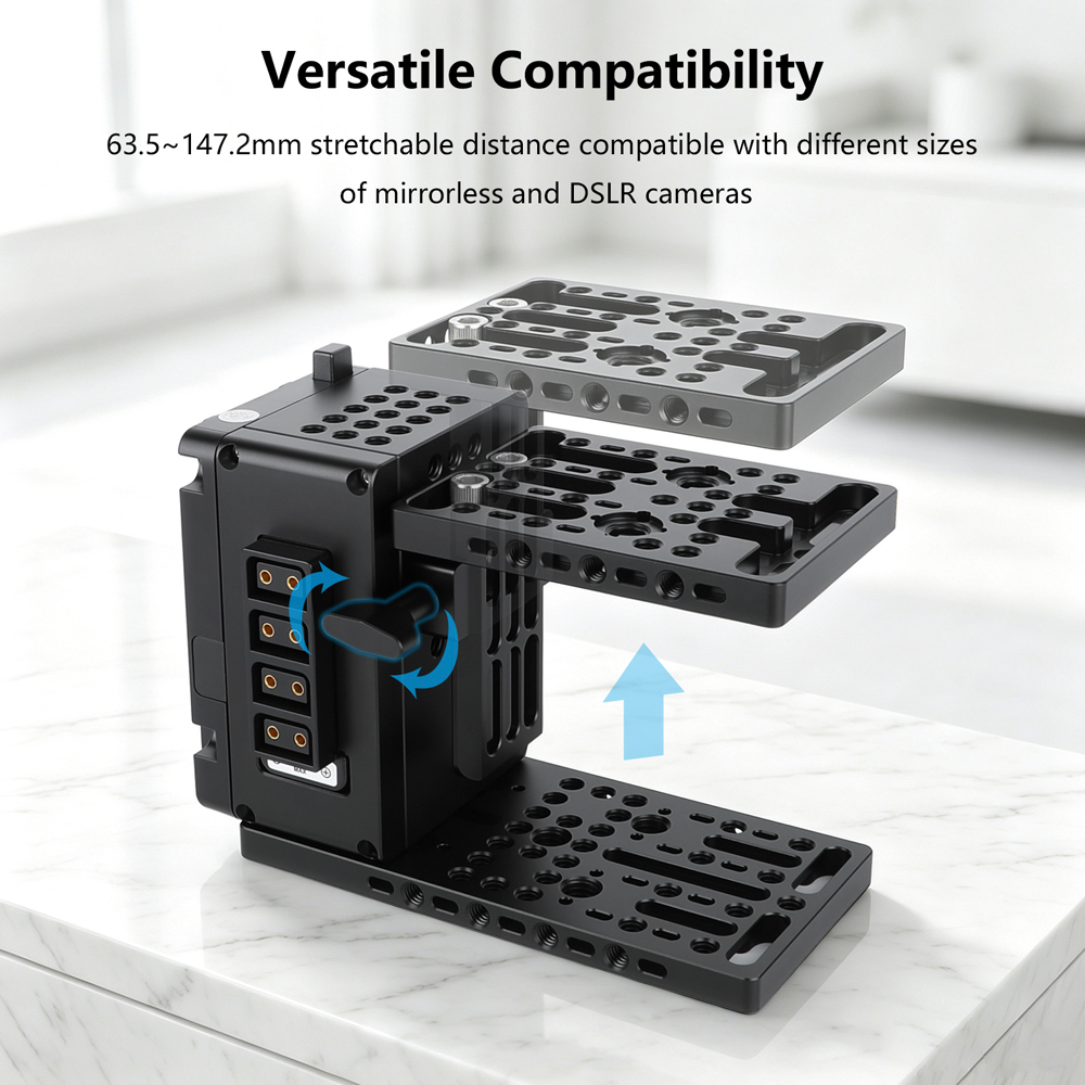 CAMVATE Height-Adjustable Camera Cage Expansion Module Cinema Rig with Top Handle