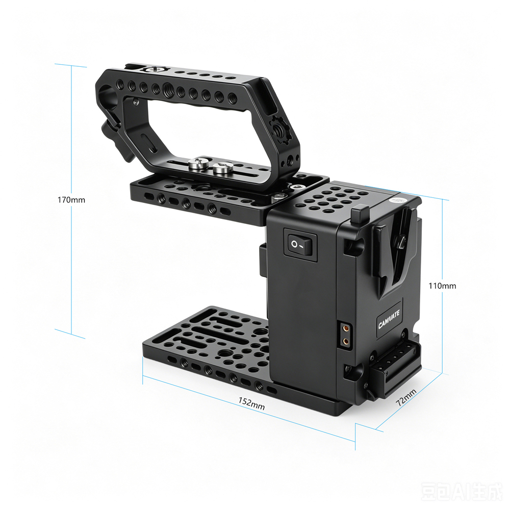 CAMVATE Height-Adjustable Camera Cage Expansion Module Cinema Rig with Top Handle