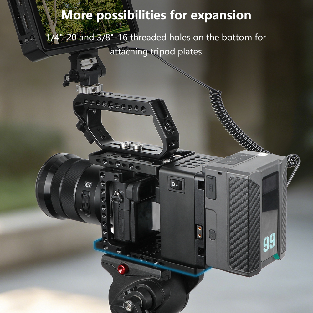 CAMVATE Height-Adjustable Camera Cage Expansion Module Cinema Rig with Top Handle