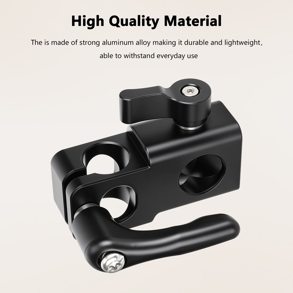 CAMVATE Light Stand Head (Internal Column Diameter 16mm) With 15mm Single Rod Clamp Adapter