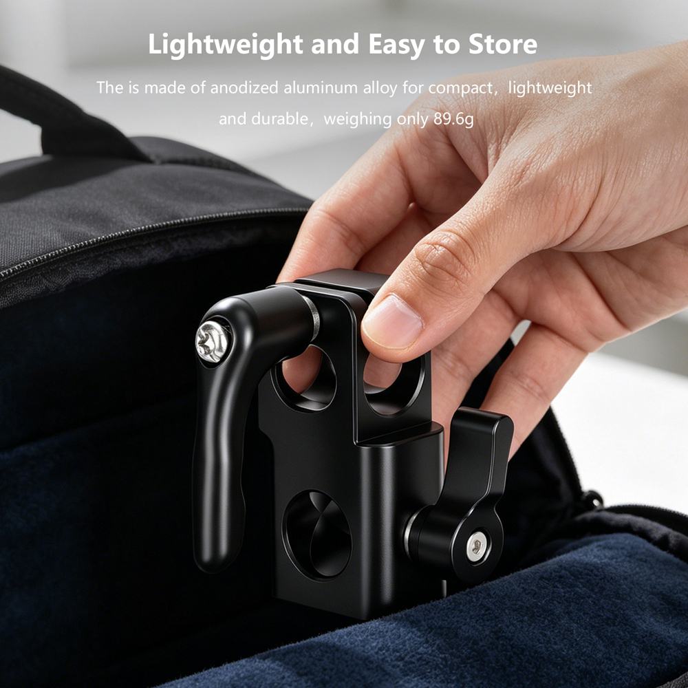 CAMVATE Light Stand Head (Internal Column Diameter 16mm) With 15mm Single Rod Clamp Adapter