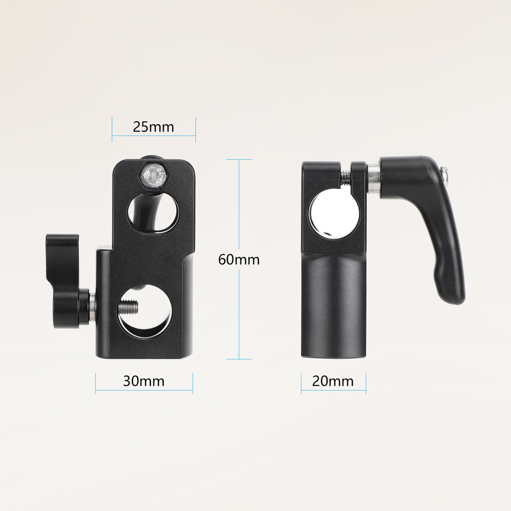 CAMVATE Light Stand Head (Internal Column Diameter 16mm) With 15mm Single Rod Clamp Adapter
