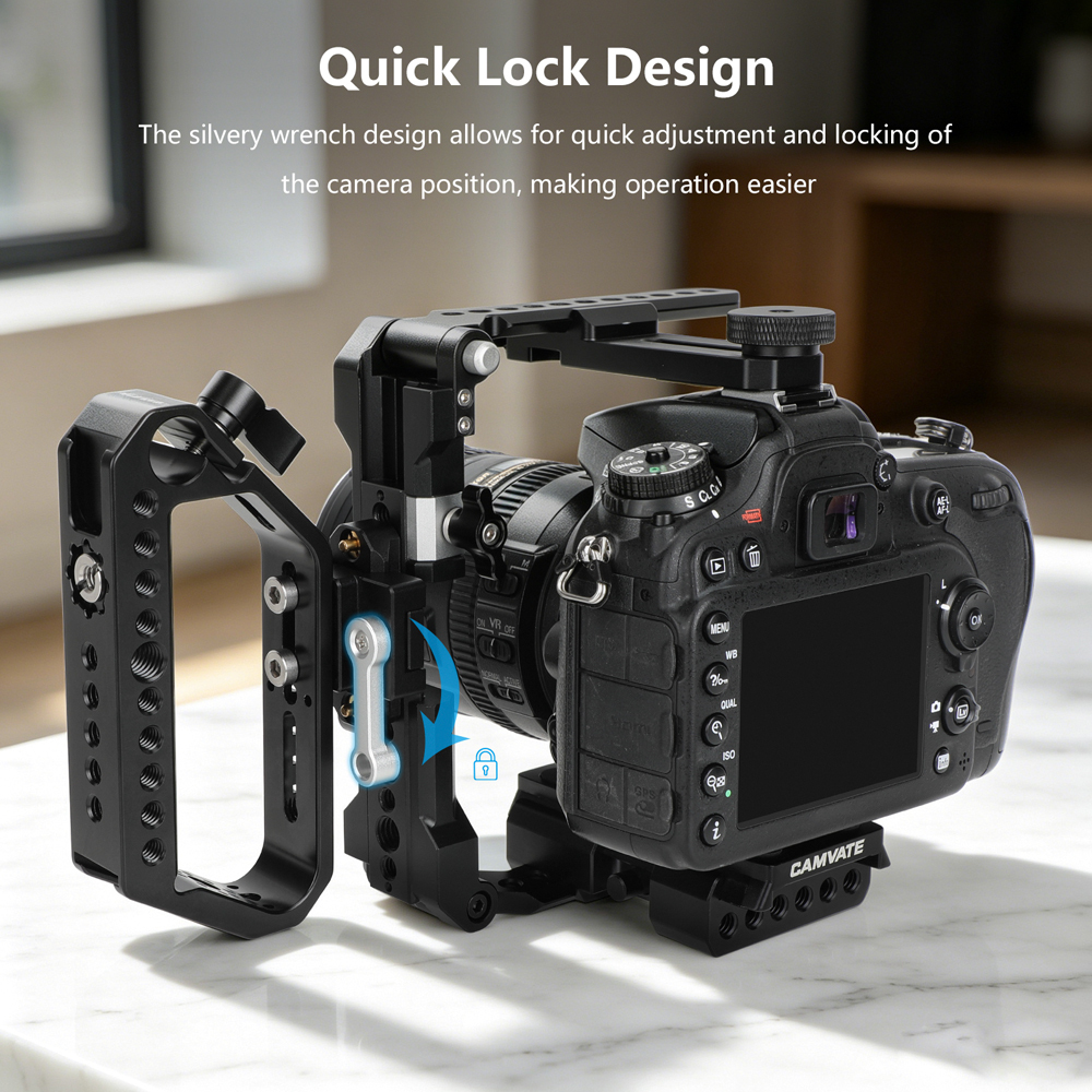 CAMVATE Camera Top Handle Grip with Cold Shoe & Anti-Twist ARRI Accessory Mounts