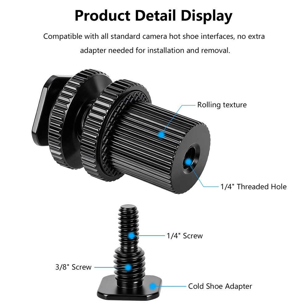 CAMVATE Camera Hot Shoe Mount To 1/4"-20 Female Thread Screw Adapter For DSLR Camera Rig (Red)