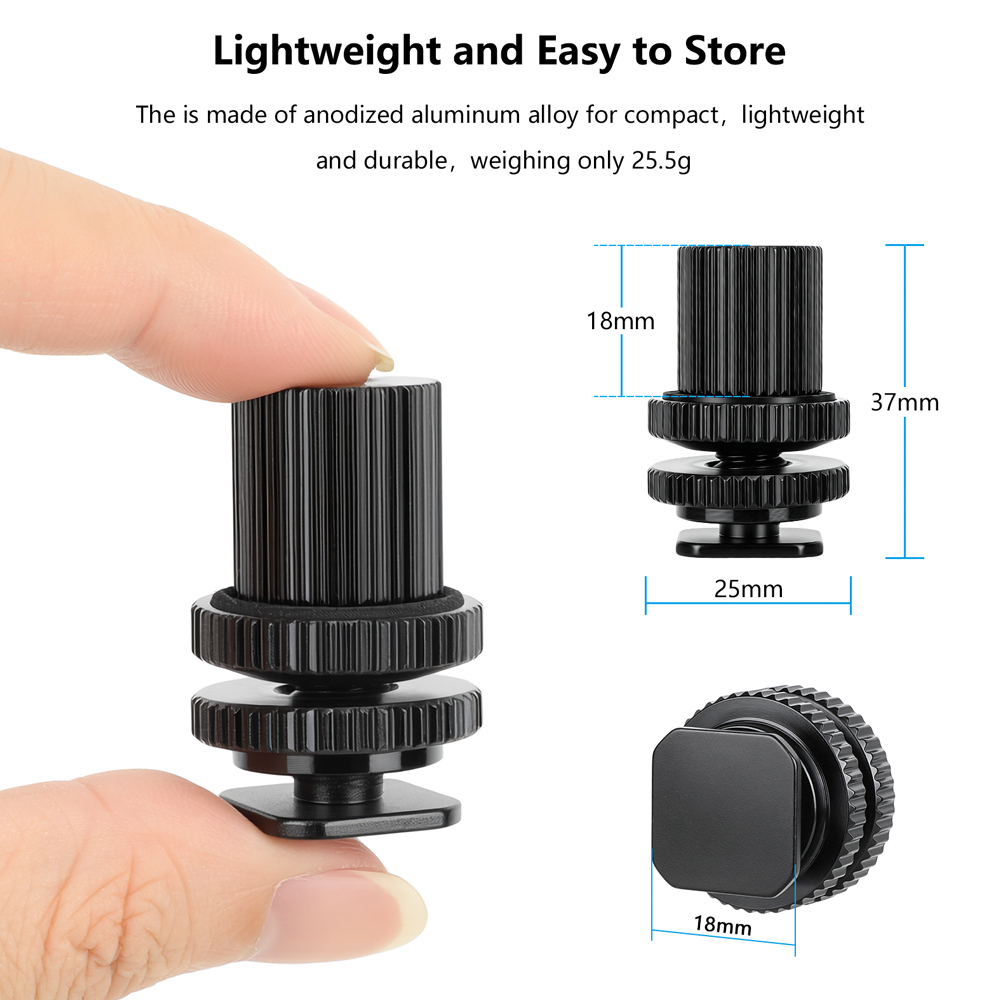 CAMVATE Camera Hot Shoe Mount To 1/4"-20 Female Thread Screw Adapter For DSLR Camera Rig (Red)