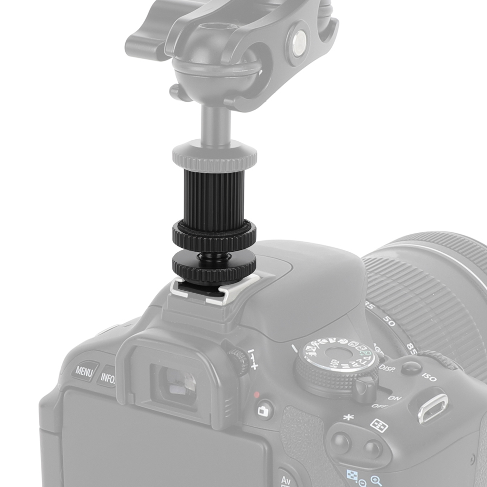 CAMVATE Camera Hot Shoe Mount To 1/4"-20 Female Thread Screw Adapter For DSLR Camera Rig (Red)