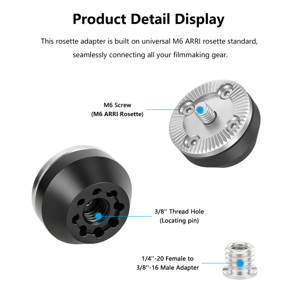 CAMVATE M6 ARRI Rosette Mount With 3/8"-16 Mounting Screw & ARRI Locating Pins