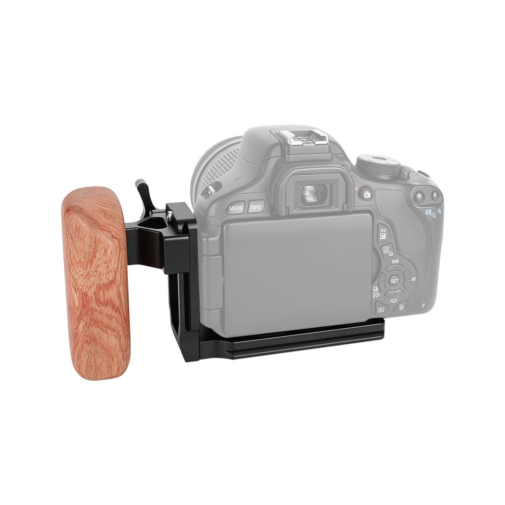 CAMVATE ARCA Quick Release L Baseplate With Wooden Handgrip (Left Side)