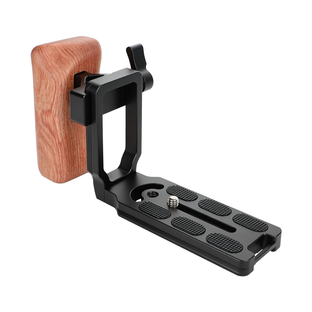 CAMVATE ARCA Quick Release L Baseplate With Wooden Handgrip (Left Side)