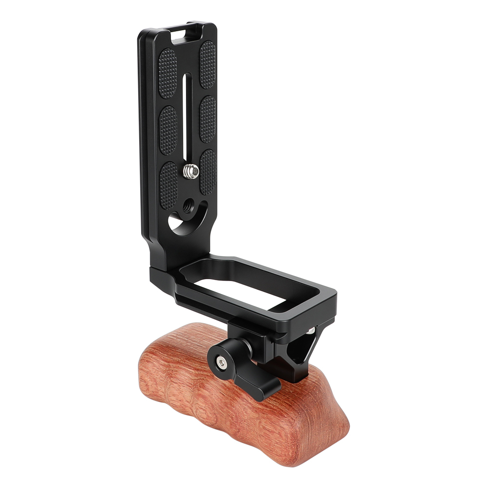 CAMVATE ARCA Quick Release L Baseplate With Wooden Handgrip (Left Side)
