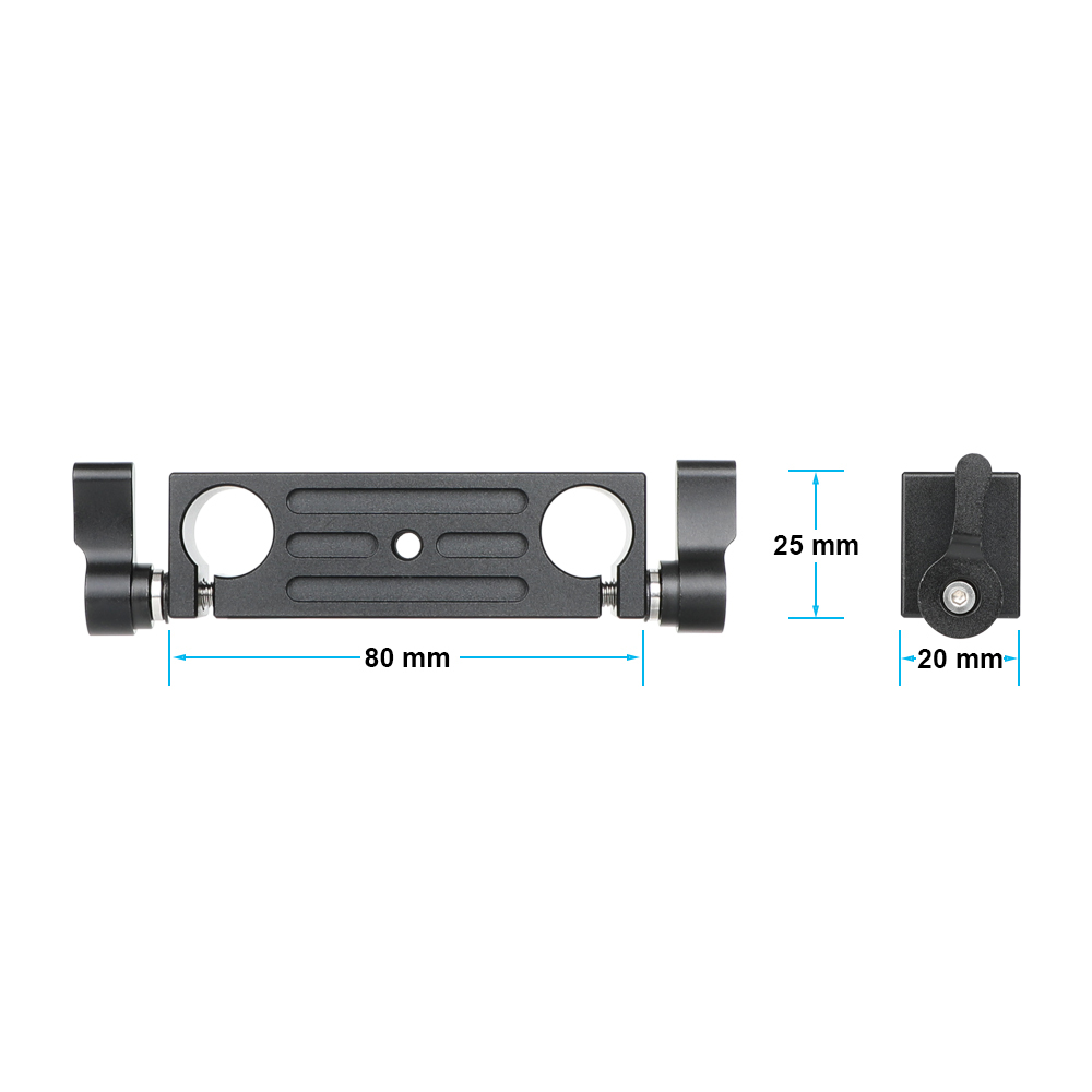 CAMVATE Rod Clamp 15mm Railblock (Black, 2-Piece)