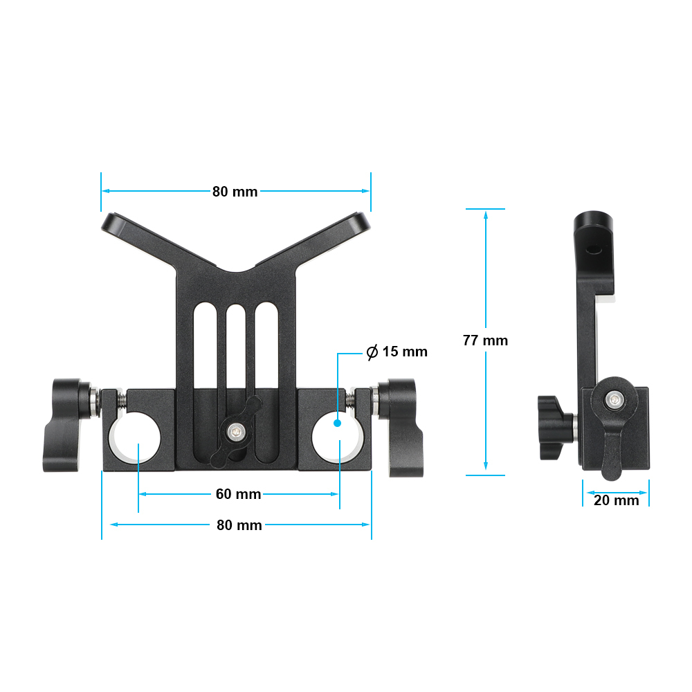 CAMVATE Lens Support 15mm Rod Clamp Rail Block for DSLR Rig Rod Support Rail System