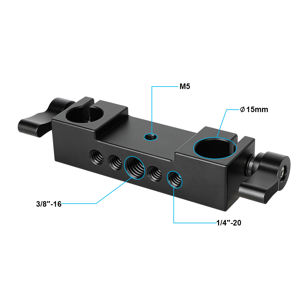 CAMVATE Rod Clamp 15mm Railblock (Black, 2-Piece)
