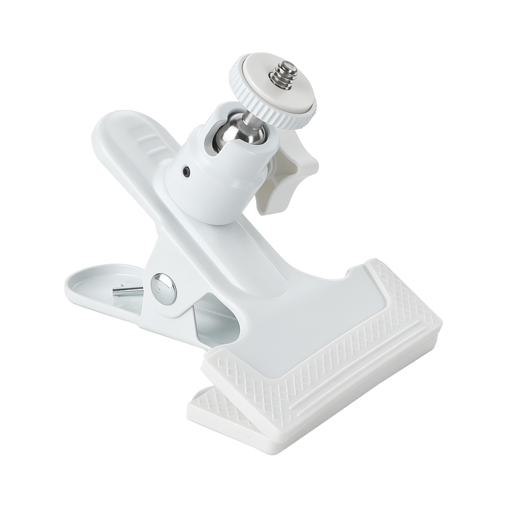 CAMVATE Spring Clip Clamp with Mini Ball Head Mount (White)