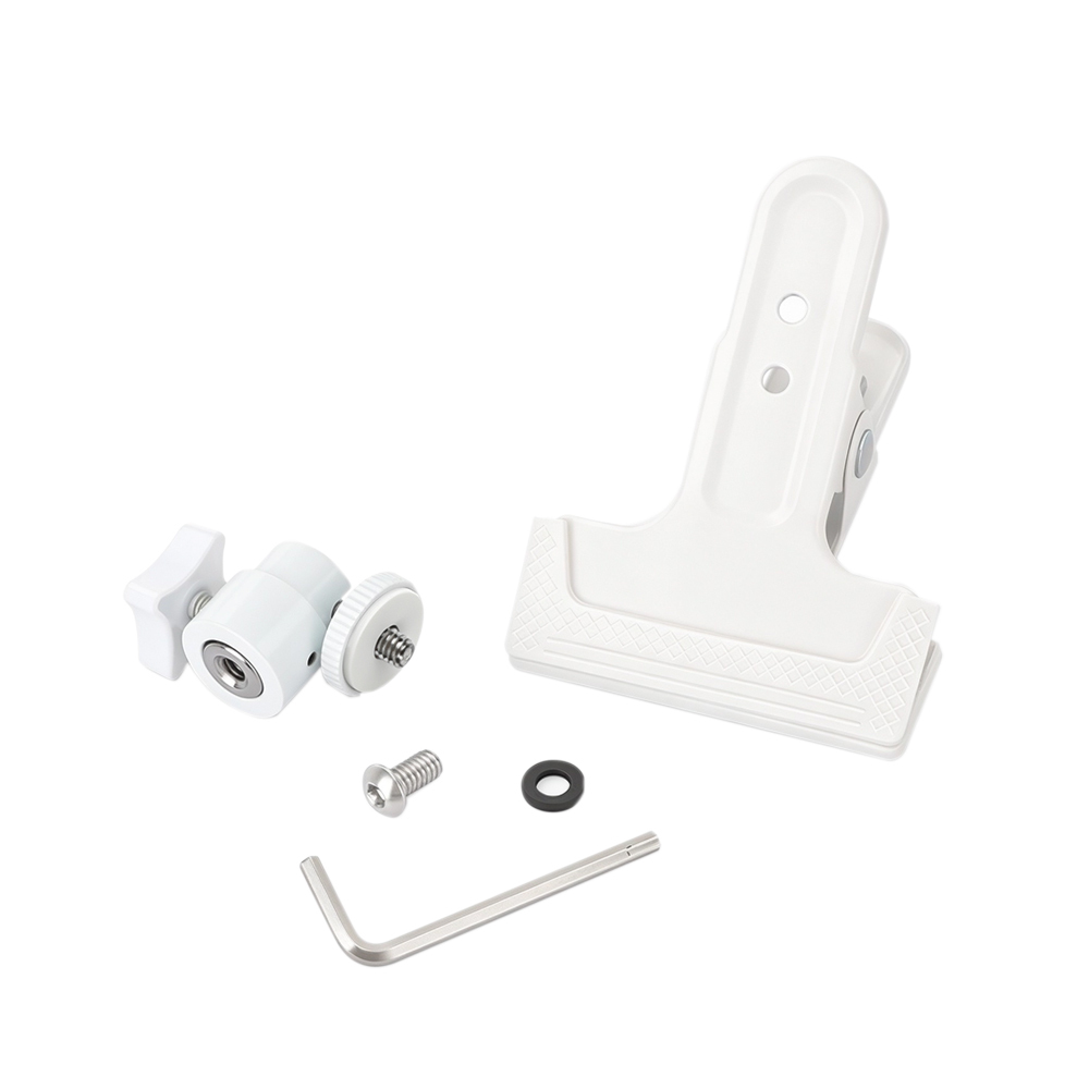 CAMVATE Spring Clip Clamp with Mini Ball Head Mount (White)
