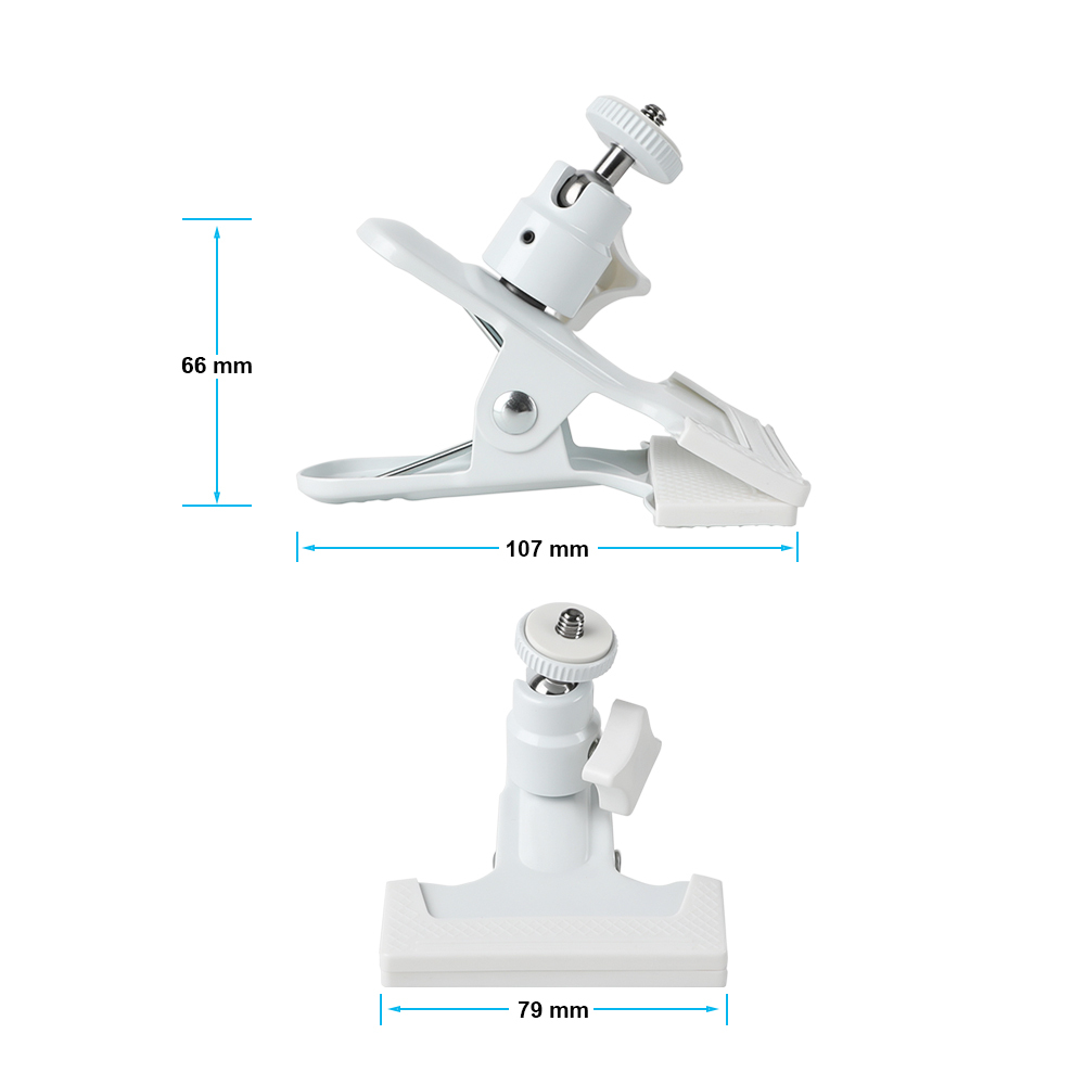 CAMVATE Spring Clip Clamp with Mini Ball Head Mount (White)