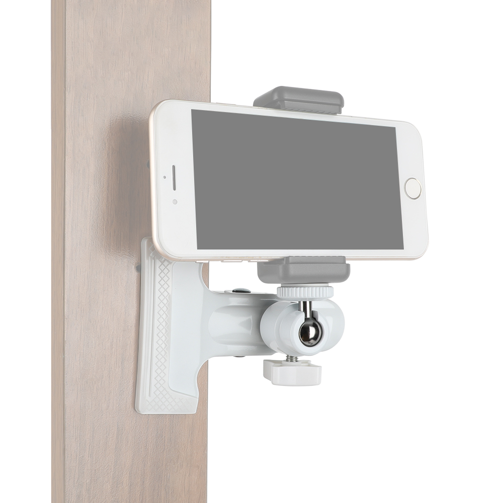 CAMVATE Spring Clip Clamp with Mini Ball Head Mount (White)