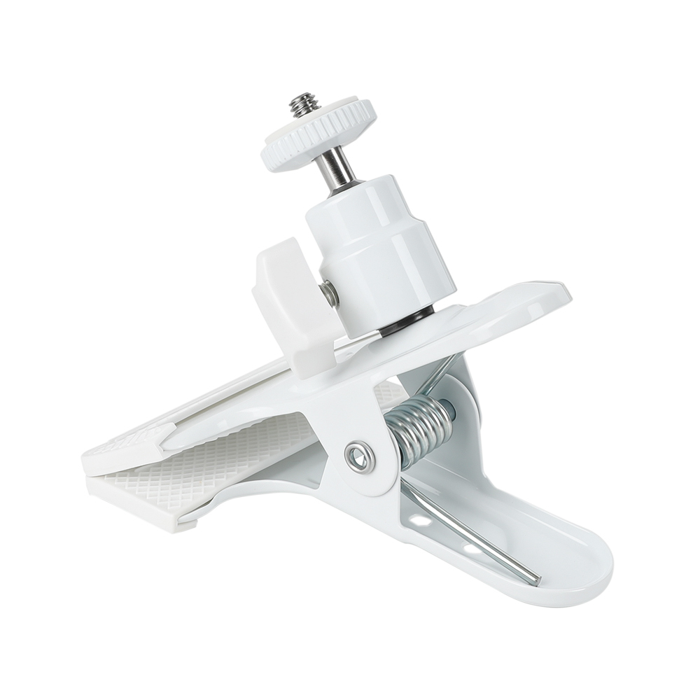 CAMVATE Spring Clip Clamp with Mini Ball Head Mount (White)