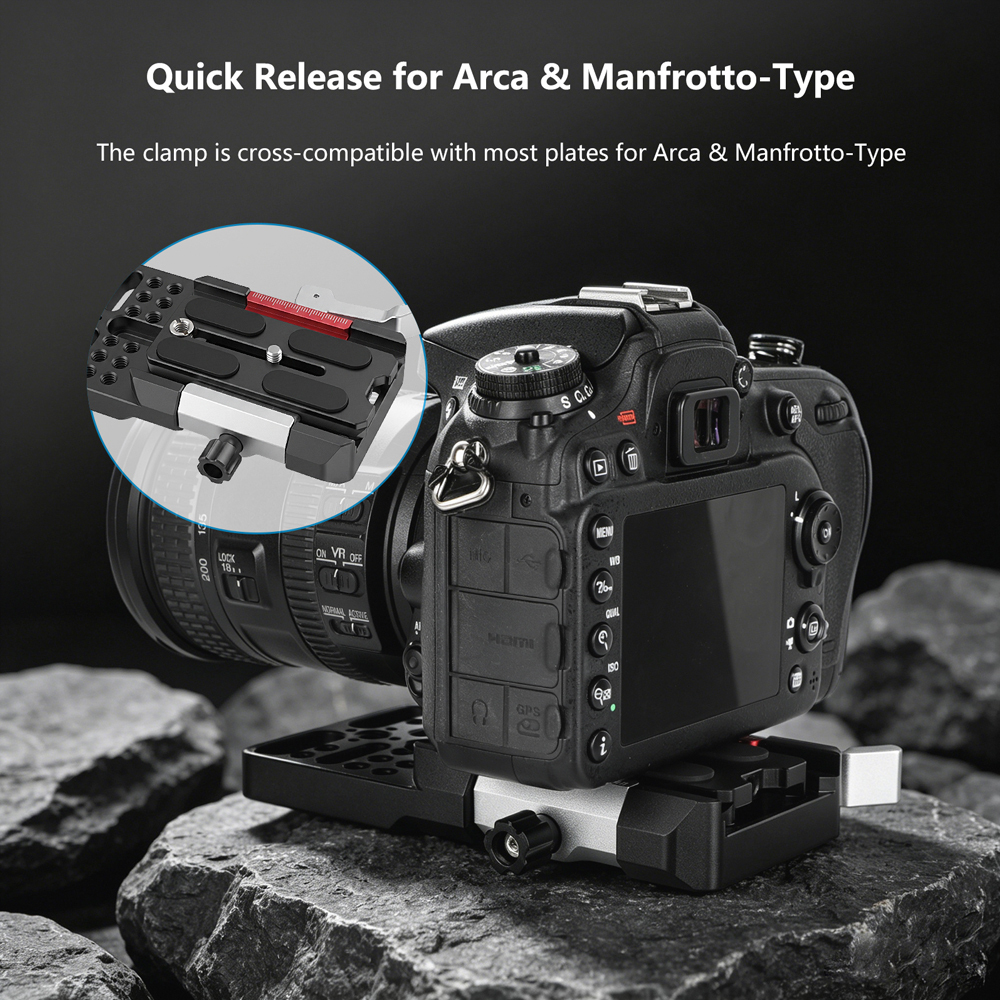 CAMVATE Arca & Manfrotto-Type Compatible Quick Release Clamp