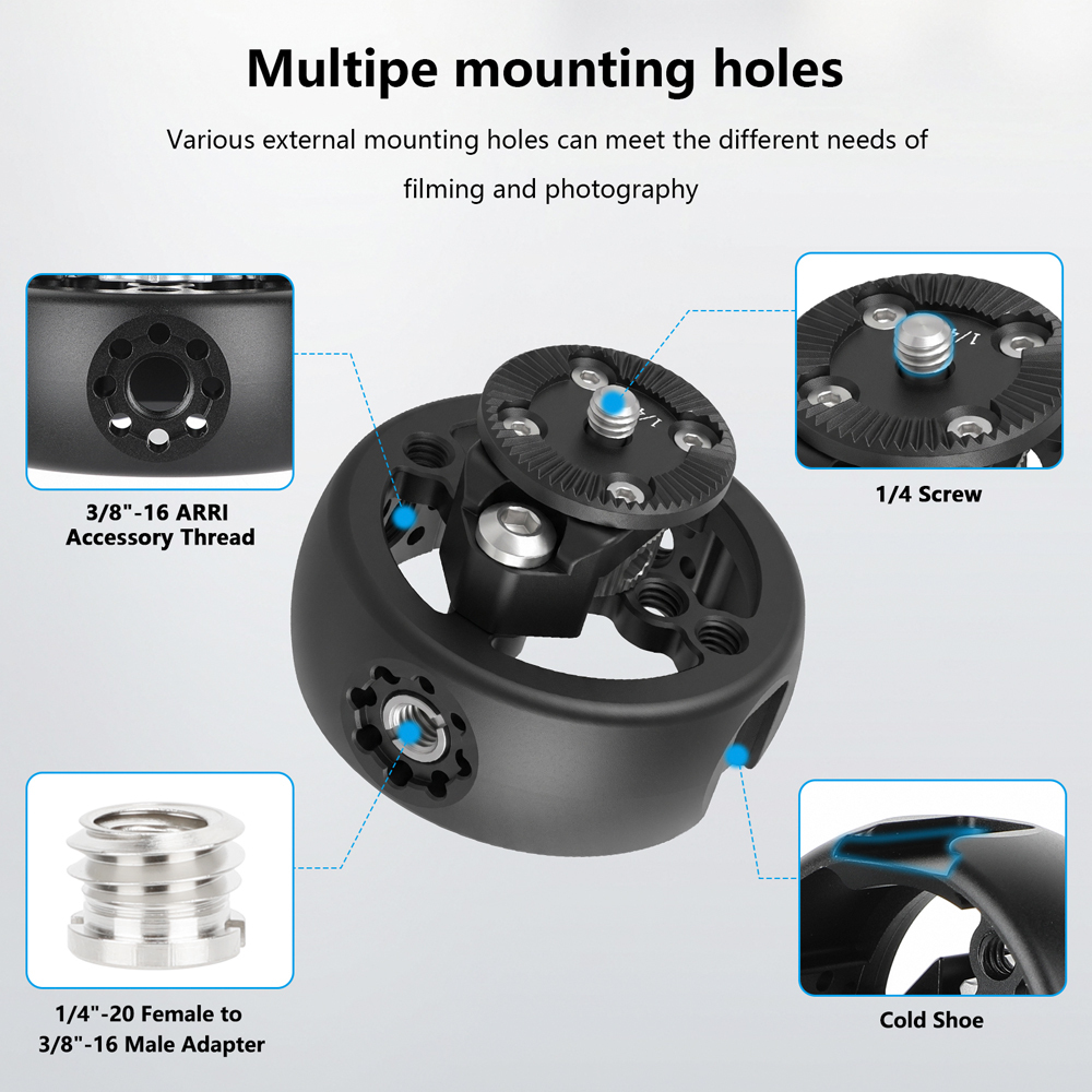 CAMVATE Side Handgrip with ARRI-Compatible Rosette Mount (Round)