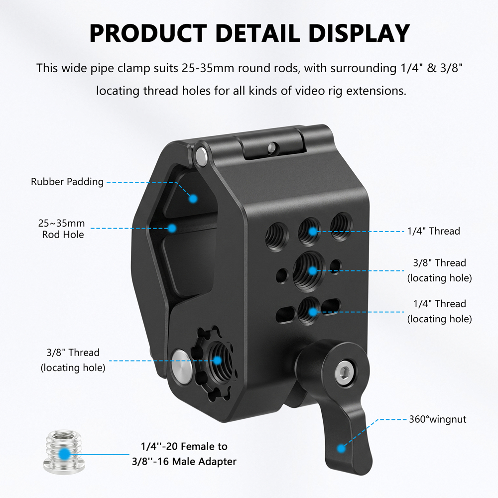 CAMVATE V-Mount Battery Clamp (25 to 35mm Clamping Diameter Range)