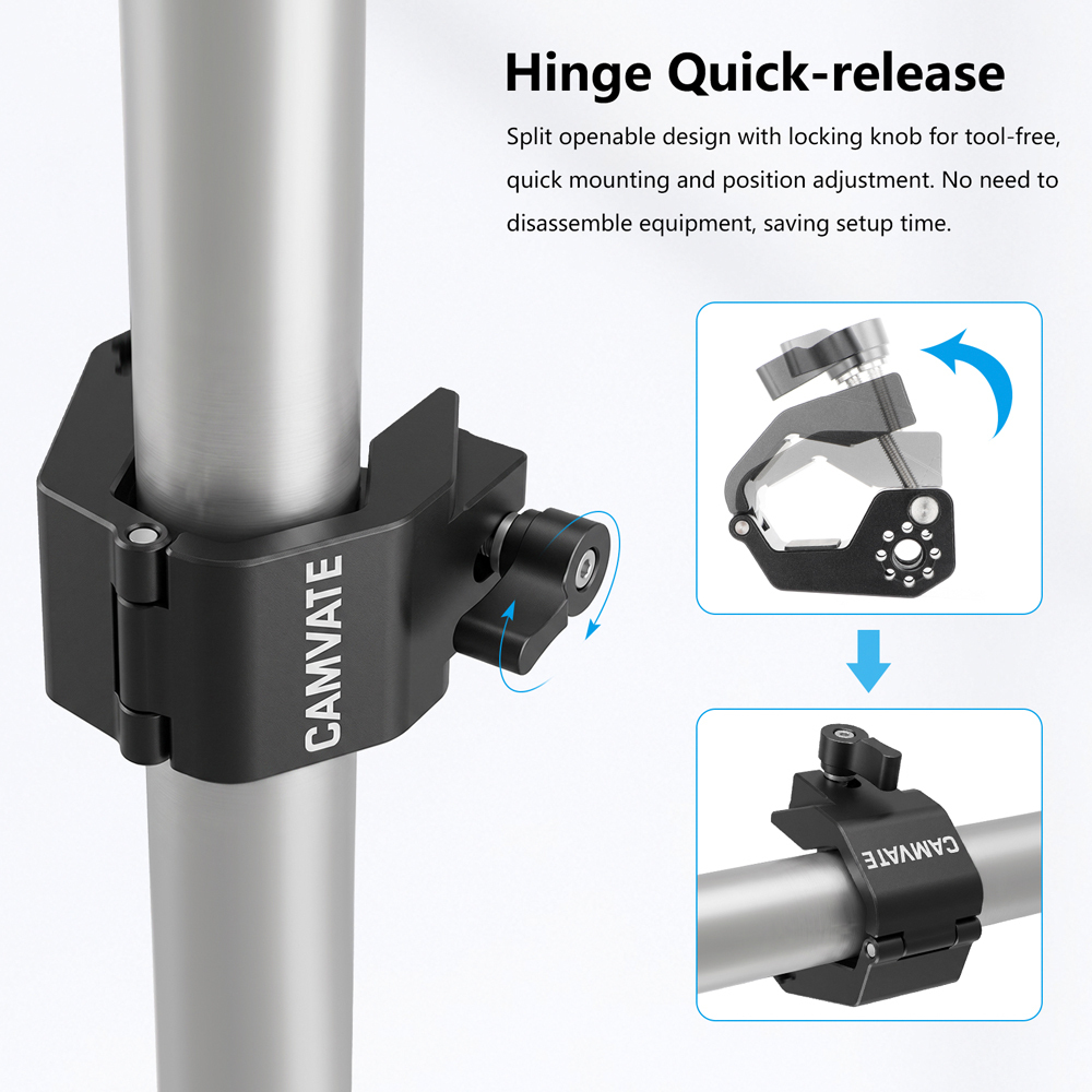 CAMVATE V-Mount Battery Clamp (25 to 35mm Clamping Diameter Range)