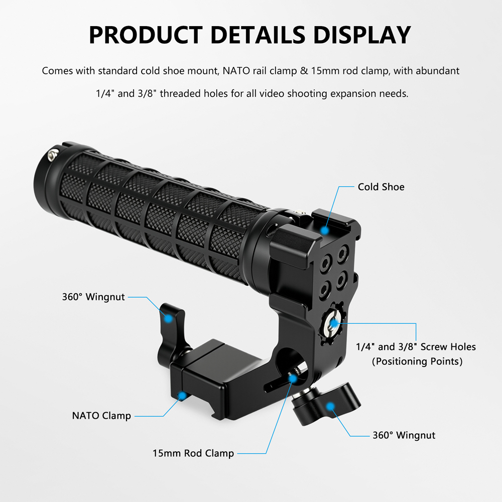 CAMVATE NATO Top Handle with ARRI Pin-Lock  & 15mm Rod Clamp