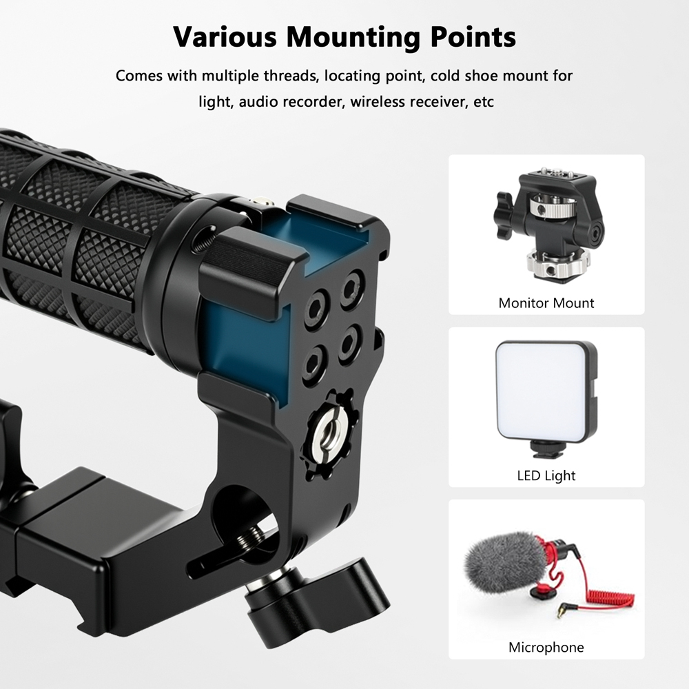 CAMVATE NATO Top Handle with ARRI Pin-Lock  & 15mm Rod Clamp