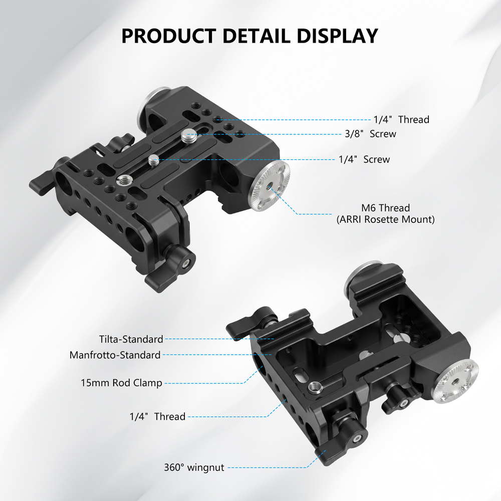 CAMVATE 6" Tilta-Standard Dovetail Plate and 15mm LWS Baseplate