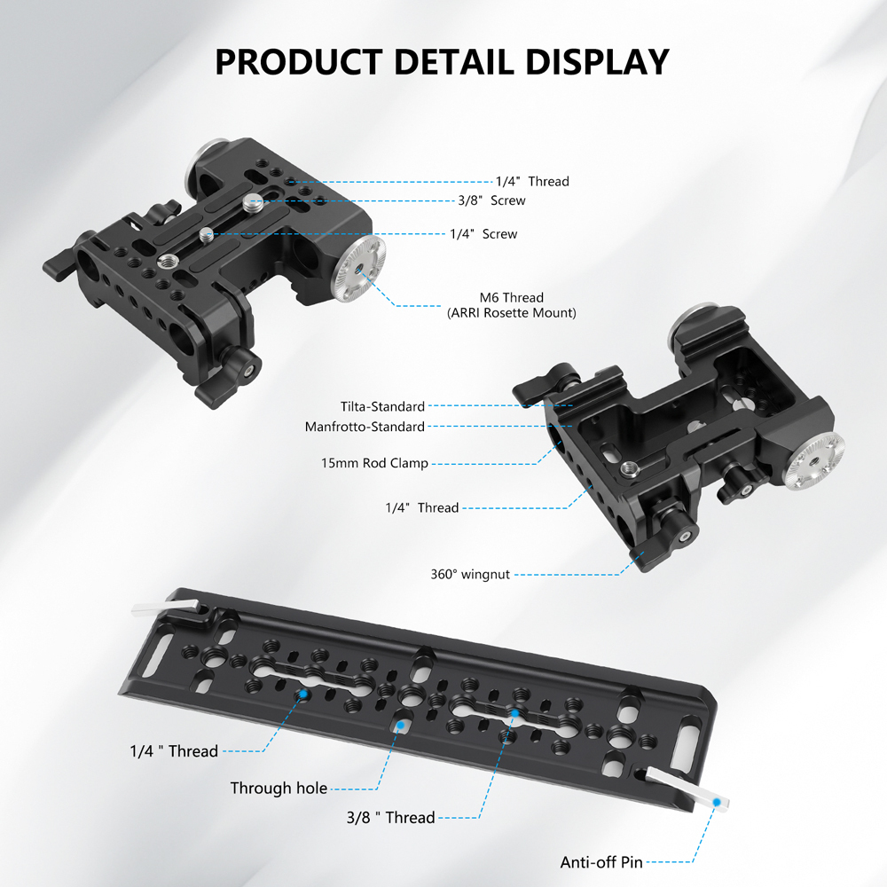 CAMVATE Tilta-Standard Dovetail Plate and 15mm LWS Baseplate