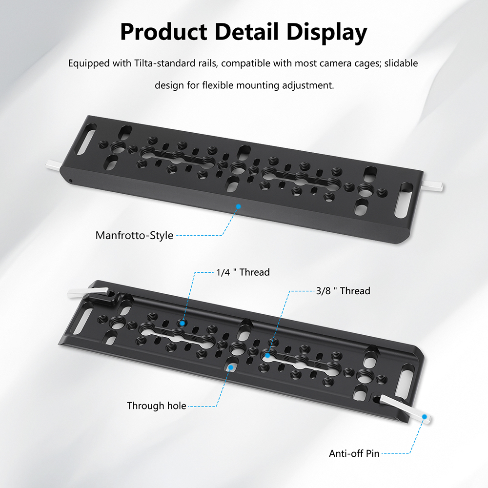 CAMVATE 8" Manfrotto-Style Bottom Dovetail Plate