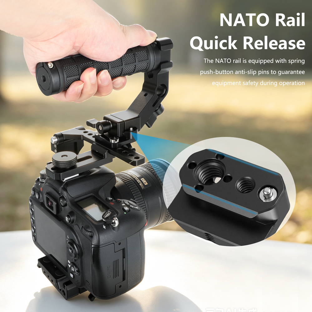 CAMVATE Quick Release NATO Safety Rail with 3/8"-16 ARRI-Style Anti-Twist Screw (3.9")