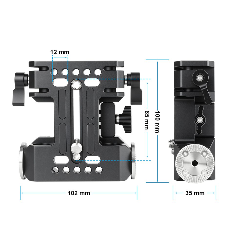 CAMVATE 10" Tilta-Standard Dovetail Plate and QR Baseplate with Double Rod Adapter