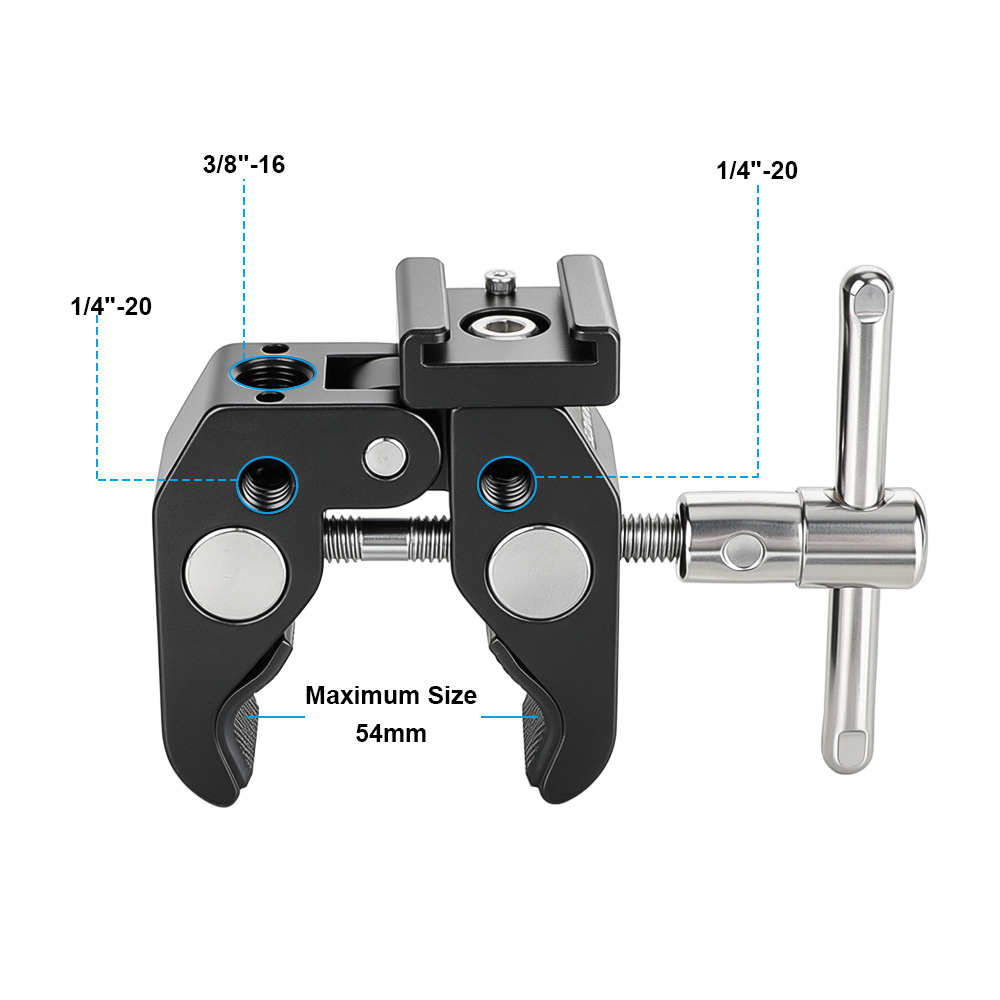 CAMVATE Super Clamp With 1/4" 3/8"Thread Hole Cold Shoe Mount