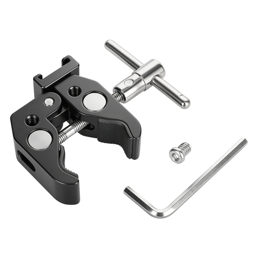 CAMVATE Super Clamp With 1/4" 3/8"Thread Hole Cold Shoe Mount