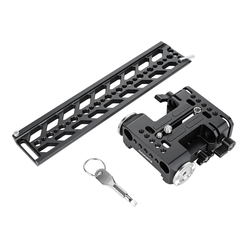 CAMVATE 10" Tilta-Standard Dovetail Plate and QR Baseplate with Double Rod Adapter