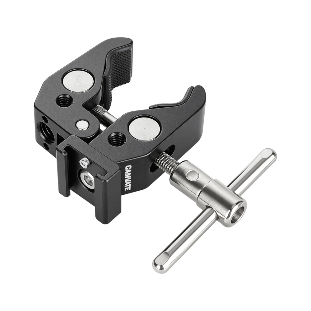 CAMVATE Super Clamp With 1/4" 3/8"Thread Hole Cold Shoe Mount