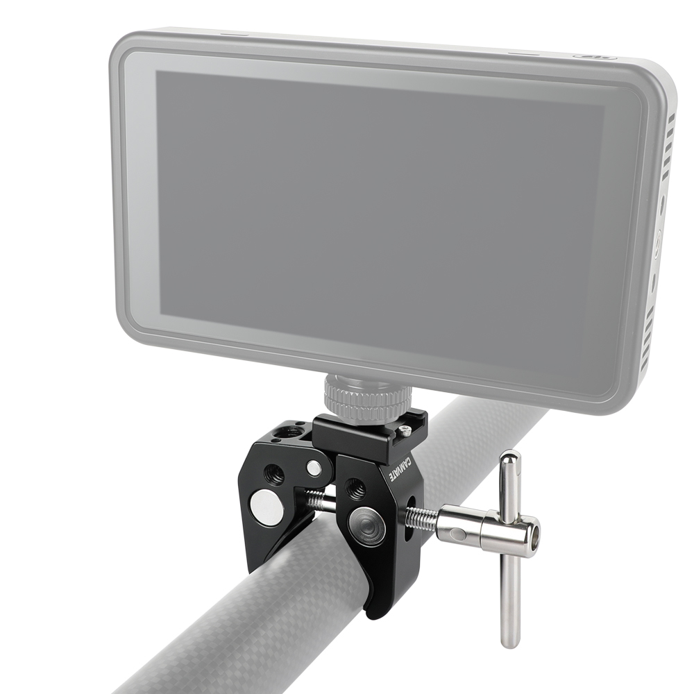 CAMVATE Super Clamp With 1/4" 3/8"Thread Hole Cold Shoe Mount