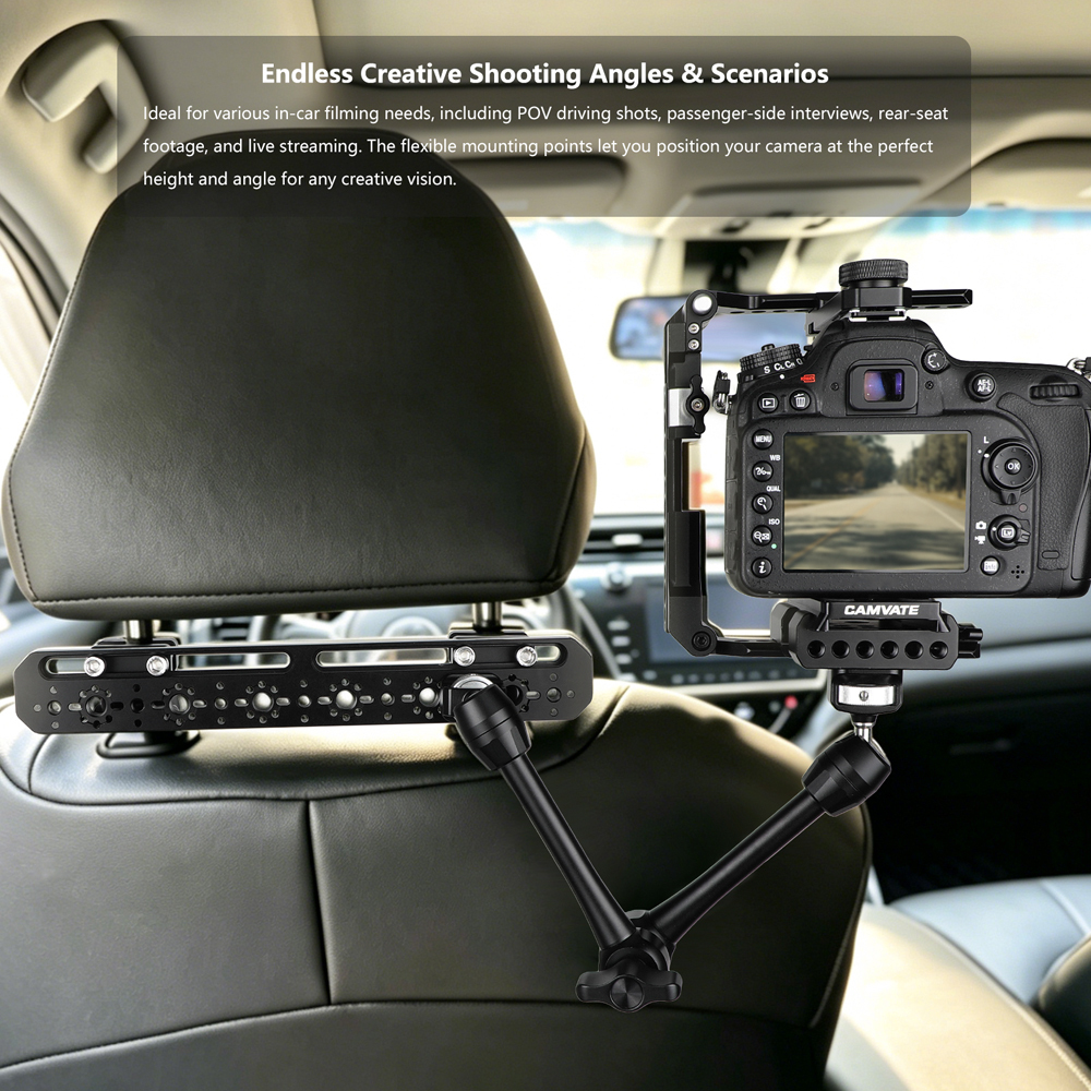 CAMVATE Headrest Mount with Anti-Twist Accessory Threads