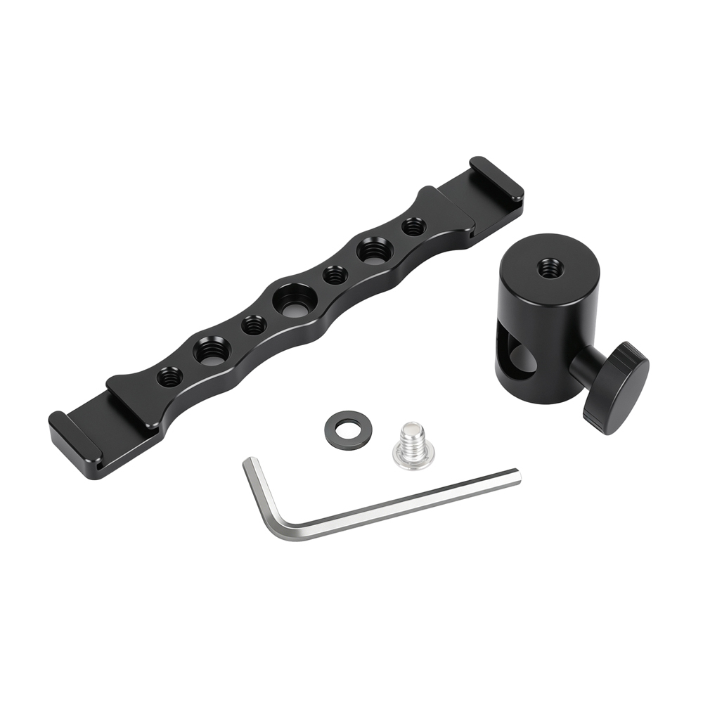 CAMVATE Dual Cold Shoe Mount Bracket with 1/4"-20 and 3/8"-16 Threads