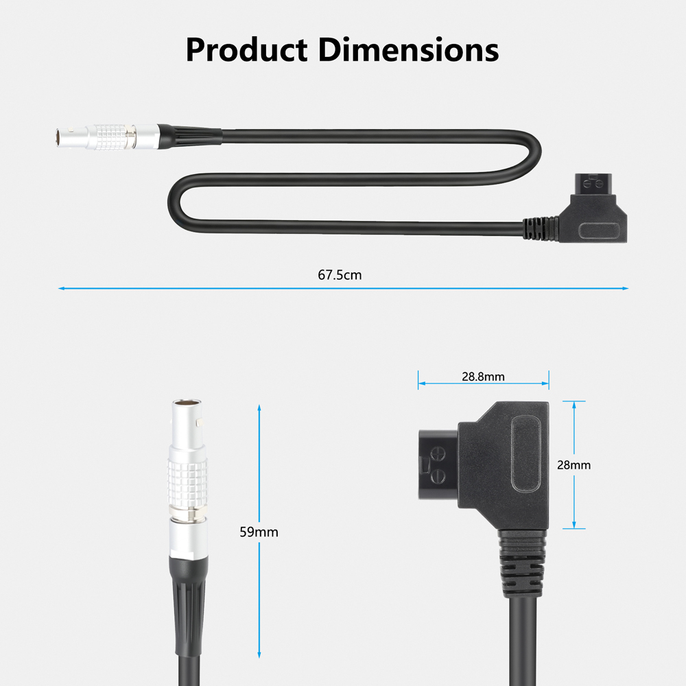CAMVATE 2-Pin To D-Tap Male Power Cable (65cm)